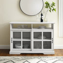 WALKER EDISON Farmhouse Sideboard With Sliding Glass Doors And Adjustable Shelves, 47.5" (HBG33345) - HBG