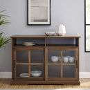 WALKER EDISON Farmhouse Sideboard With Sliding Glass Doors And Adjustable Shelves, 47.5" (HBG33345) - HBG