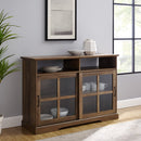 WALKER EDISON Farmhouse Sideboard With Sliding Glass Doors And Adjustable Shelves, 47.5" (HBG33345) - HBG