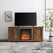 WALKER EDISON Farmhouse TV Stand With Electric Fireplace And Adjustable Shelves (HBG83567) - HBG