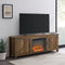 WALKER EDISON Farmhouse TV Stand With Electric Fireplace And Adjustable Shelves (HBG83567) - HBG