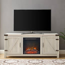 WALKER EDISON Farmhouse TV Stand With Electric Fireplace And Adjustable Shelves (HBG83567) - HBG