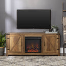 WALKER EDISON Farmhouse TV Stand With Electric Fireplace And Adjustable Shelves (HBG83567) - HBG