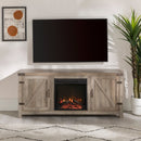 WALKER EDISON Farmhouse TV Stand With Electric Fireplace And Adjustable Shelves (HBG83567) - HBG