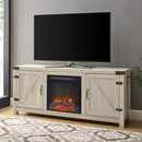 WALKER EDISON Farmhouse TV Stand With Electric Fireplace And Adjustable Shelves (HBG83567) - HBG