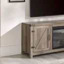 WALKER EDISON Farmhouse TV Stand With Electric Fireplace And Adjustable Shelves (HBG83567) - HBG