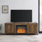 WALKER EDISON Farmhouse TV Stand With Electric Fireplace And Adjustable Shelves (HBG83567) - HBG