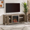 WALKER EDISON Farmhouse TV Stand With Electric Fireplace And Adjustable Shelves (HBG83567) - HBG