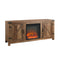 WALKER EDISON Farmhouse TV Stand With Electric Fireplace And Adjustable Shelves (HBG83567) - HBG