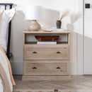 WALKER EDISON Luxurious Classic 2 Drawer Nightstand Nightstand With Elegant Side Table (HBG19034) - HBG