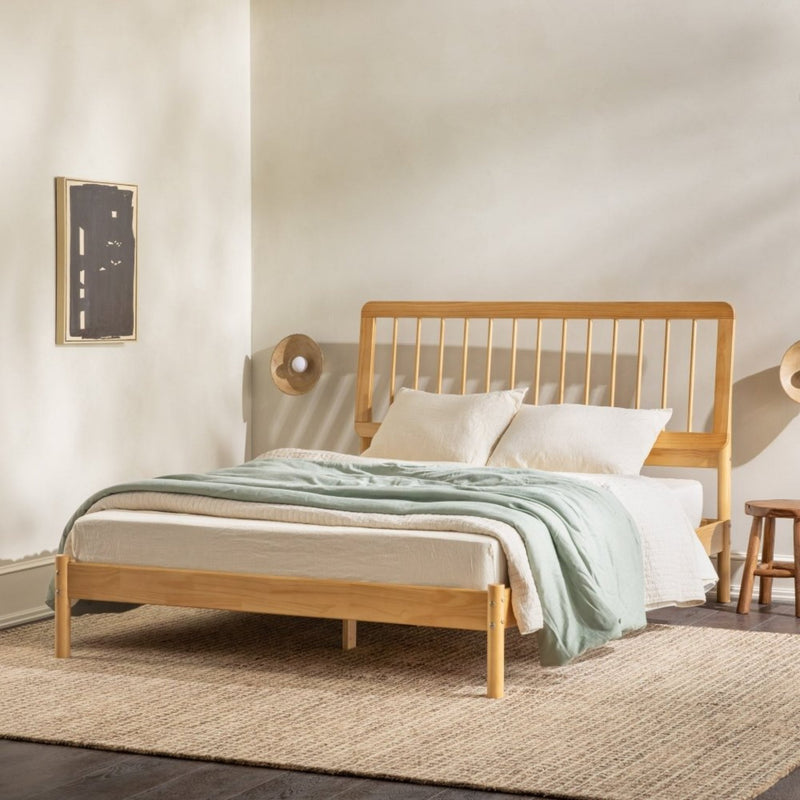 WALKER EDISON Majestic Modern Mid-Century Bed Frame With MDF Slats (HBG56432) - HBG