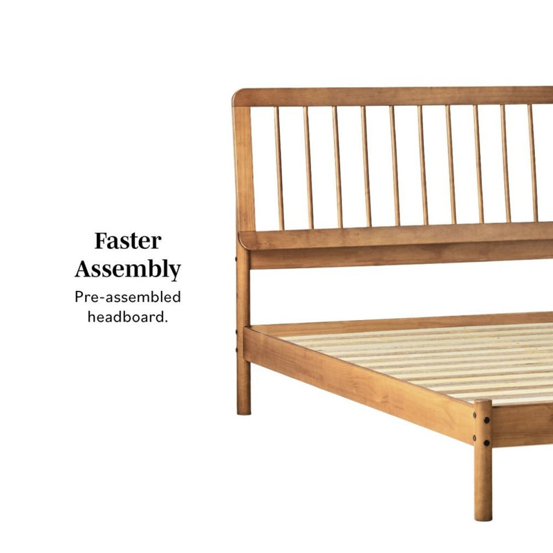 WALKER EDISON Majestic Modern Mid-Century Bed Frame With MDF Slats (HBG56432) - HBG