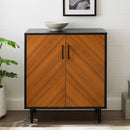 WALKER EDISON Mid-Century Accent Cabinet With Faux Bookmatch Doors And Adjustable Feet (HBG67891) - HBG