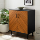 WALKER EDISON Mid-Century Accent Cabinet With Faux Bookmatch Doors And Adjustable Feet (HBG67891) - HBG