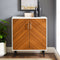 WALKER EDISON Mid-Century Accent Cabinet With Faux Bookmatch Doors And Adjustable Feet (HBG67891) - HBG