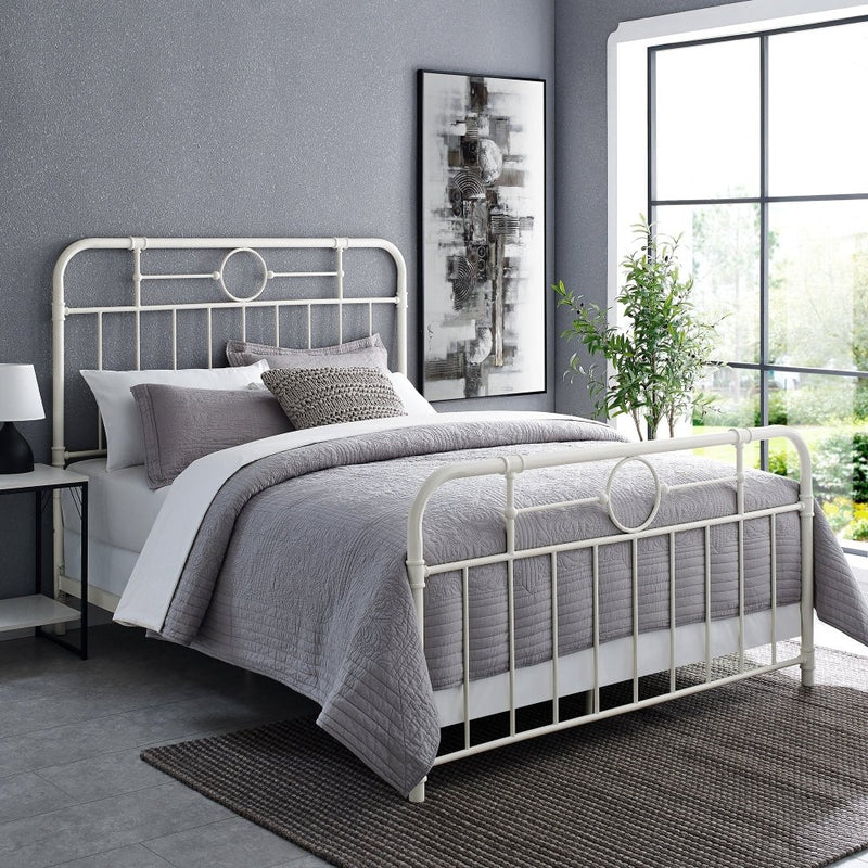 WALKER EDISON Modern Queen Bed Frame W/ Bronze Powder Coat Finish & Curved Piping Detail (HBG15937) - HBG