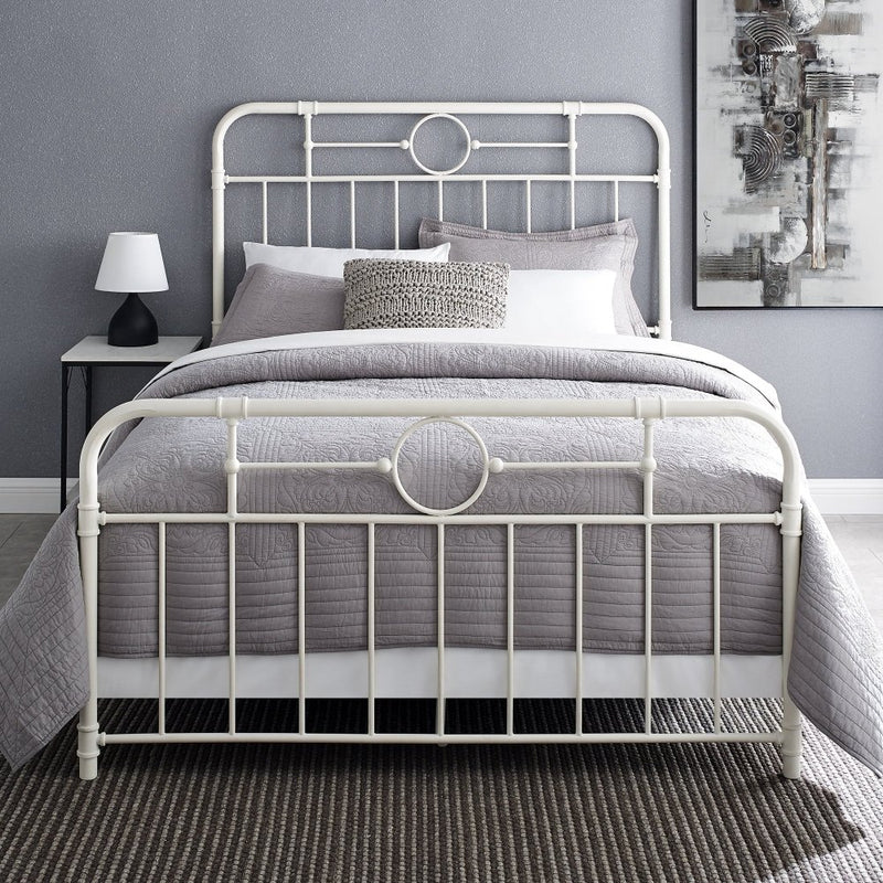 WALKER EDISON Modern Queen Bed Frame W/ Bronze Powder Coat Finish & Curved Piping Detail (HBG15937) - HBG