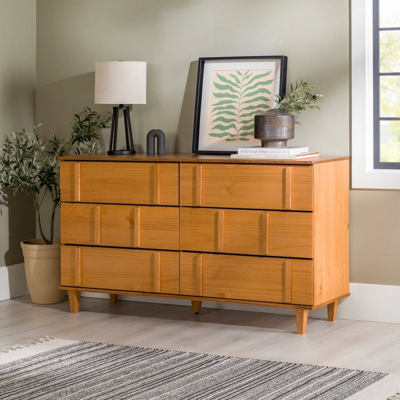 WALKER EDISON Modern Solid Wood Dresser With Mid Century Inspired Storage Chest (HBG57923) - HBG