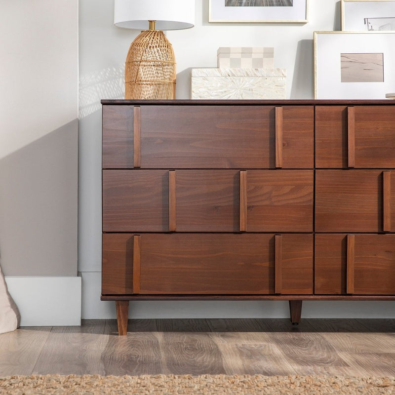 WALKER EDISON Modern Solid Wood Dresser With Mid Century Inspired Storage Chest (HBG57923) - HBG