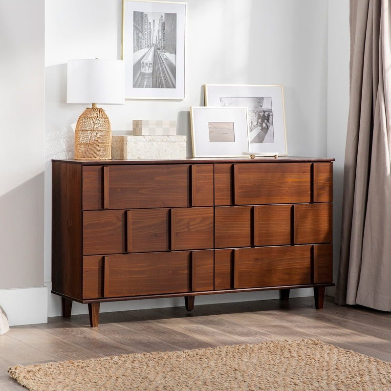 WALKER EDISON Modern Solid Wood Dresser With Mid Century Inspired Storage Chest (HBG57923) - HBG