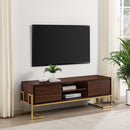 WALKER EDISON Modern TV Stand 2 Chamfered Top Drawers With Adjustable Shelving (HBG52817) - HBG