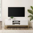 WALKER EDISON Modern TV Stand 2 Chamfered Top Drawers With Adjustable Shelving (HBG52817) - HBG