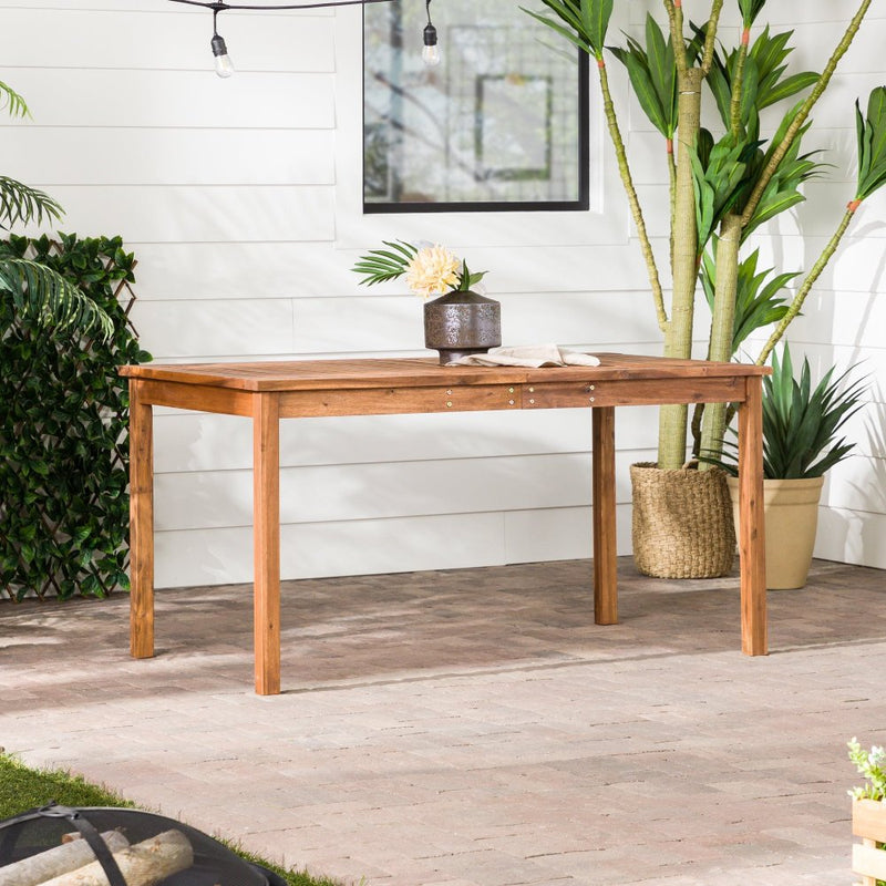 WALKER EDISON Stylish Crosswinds Acacia Wood Patio Dining Table (HBG34159)-HBG