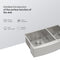 18 Gauge Dual 9" Deep Basin Double Bowl Farmhouse Stainless Steel Sink, 33" (9571684) - HBG