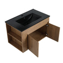 30" Modern Bathroom Vanity Set - Black Ceramic Basin with Adjustable Open Shelf (93146285) - HBG