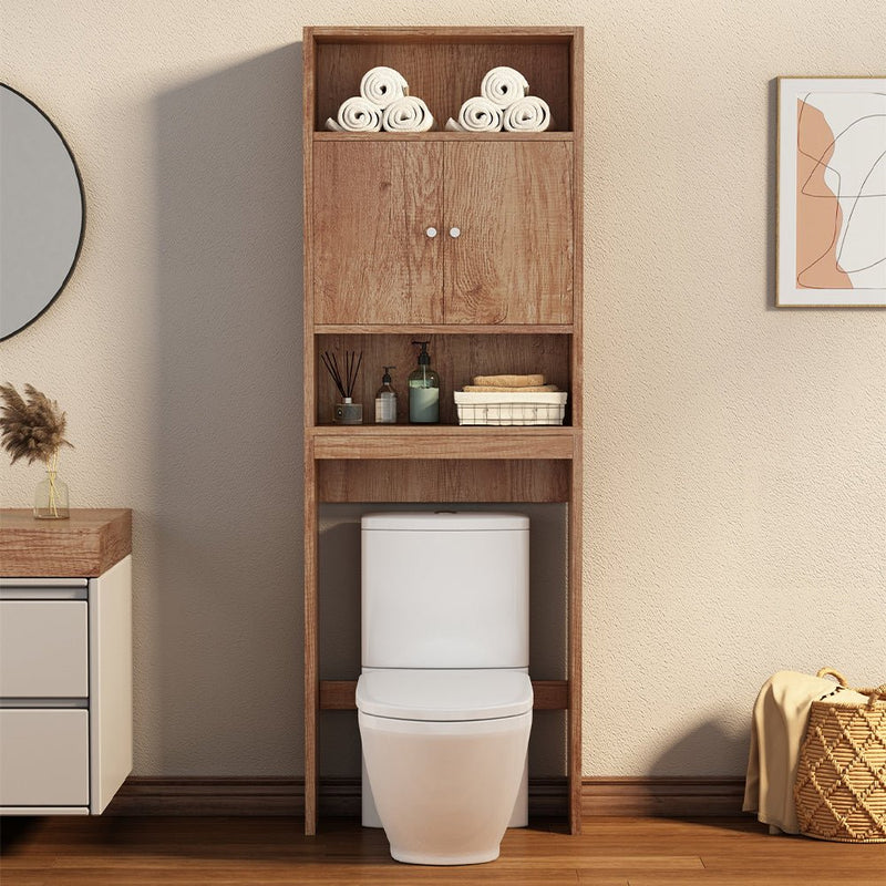 77" Wooden Over-The-Toilet Storage Cabinet - Bathroom Space Saver Shelf (91864253) - HBG