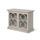 LOVECUP Classic Wood Console With Removable Shelves And Quatrefoil Glass Doors (HBG45289)