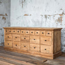LOVECUP Vintage Organizer Island Sideboard With Faux Drawers And Versatile Shelves (HBG51672)