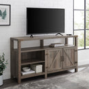 WALKER EDISON Rustic Highboy TV Stand With Barn Door And Spacious Shelves, 58" (HBG93724) - HBG