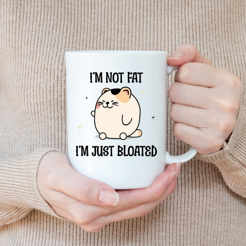 BLOATED FUNNY MUG - Premium Large White Round BPA-Free Ceramic Mug With C-Handle, 15OZ (0596391) - HBG