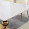 Carrara White Stone Dining Table Set W/ Gold Stainless Steel Base & 6 Chairs, 71" (HBG48521) - HBG