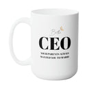 CEO GROWTH MUG - Large Luxury White Round BPA-Free Ceramic Coffee Tea Mug With C-Handle, 15OZ (6074090) - HBG