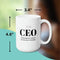 CEO GROWTH MUG - Large Luxury White Round BPA-Free Ceramic Coffee Tea Mug With C-Handle, 15OZ (6074090) - HBG