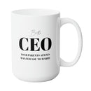 CEO GROWTH MUG - Large Luxury White Round BPA-Free Ceramic Coffee Tea Mug With C-Handle, 15OZ (6074090) - HBG