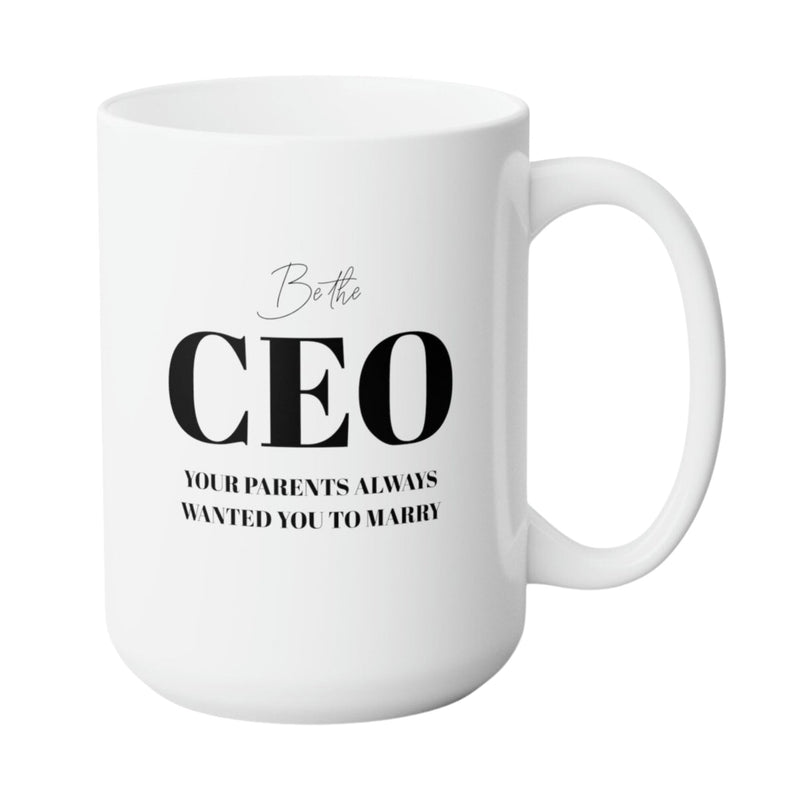 CEO GROWTH MUG - Large Luxury White Round BPA-Free Ceramic Coffee Tea Mug With C-Handle, 15OZ (6074090) - HBG