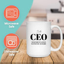 CEO GROWTH MUG - Large Luxury White Round BPA-Free Ceramic Coffee Tea Mug With C-Handle, 15OZ (6074090) - HBG