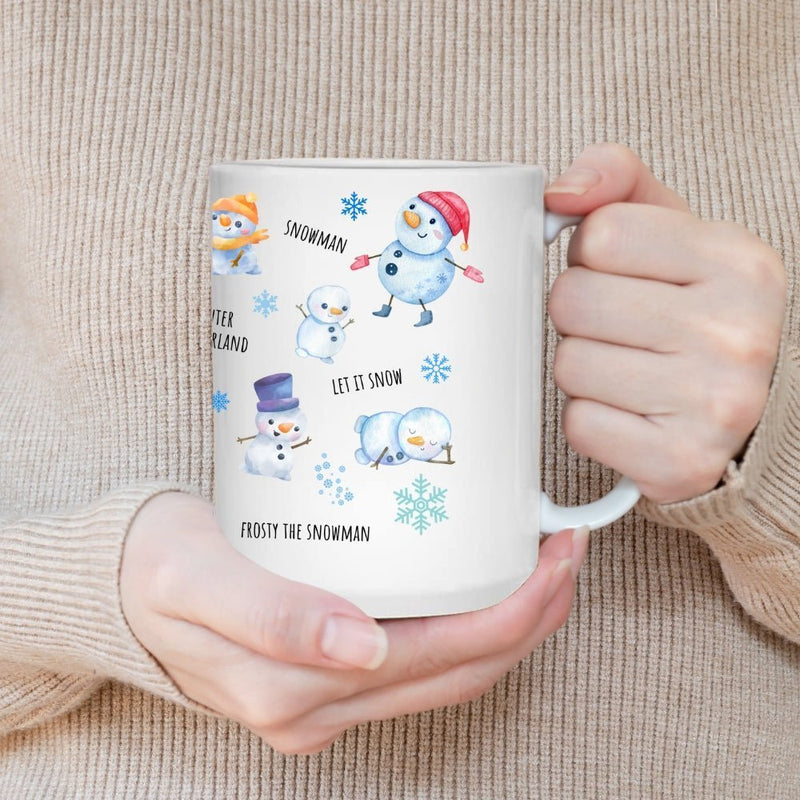 CHRISTMAS MUGS BUNDLE - Limited Edition Premium Christmas Elves, Snowman, Santa, Reindeer Ceramic Mugs In Use View