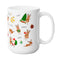 CHRISTMAS REINDEER SEASONAL MUG - Premium Large White Round BPA-Free Cute Ceramic Coffee Tea Mug With C-Handle, Side View