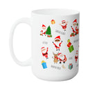 CHRISTMAS SANTA SEASONAL MUG - Premium Large White Round BPA-Free Cute Ceramic Coffee Tea Mug With C-Handle,Side View