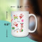 CHRISTMAS SANTA SEASONAL MUG - Premium Large White Round BPA-Free Cute Ceramic Coffee Tea Mug With C-Handle, Measurement View