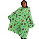 CHRISTMAS SLEEP HOODIE - Premium Soft Polyester Unisize Wearable Snug Hoodie Blanket With Plush Hood - HBG