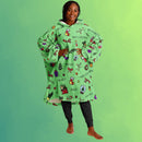 CHRISTMAS SLEEP HOODIE - Premium Soft Polyester Unisize Wearable Snug Hoodie Blanket With Plush Hood - HBG