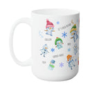 CHRISTMAS SNOWMAN SEASONAL MUG - Premium Large White Round BPA-Free Cute Ceramic Coffee Tea Mug With C-Handle, Side View