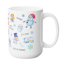 CHRISTMAS SNOWMAN SEASONAL MUG - Premium Large White Round BPA-Free Cute Ceramic Coffee Tea Mug With C-Handle,Side View