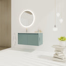 Contemporary Green Floating Vanity With Drop-Shaped Sink, 36" (HBG40573) - HBG