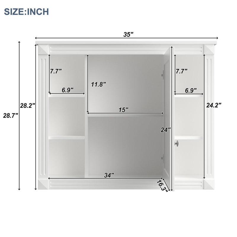 Contemporary White Bathroom Vanity Set With Storage, 36" (HBG74312) - HBG